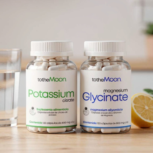 🌟❤️ Vital Flow Set | Glicinato de Magnesio 120 cápsulas 600mg y Citrato de Potasio 120 cápsulas 800 mg
