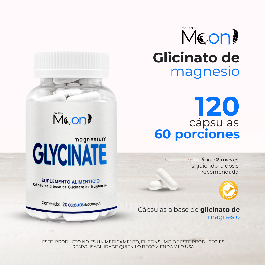 Glicinato de Magnesio 120 caps 600mg