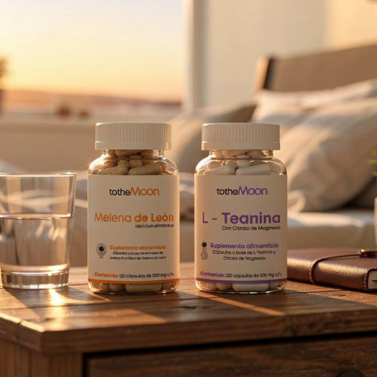 🧠✨🍄 Neuro Flow Set | Melena de León 120 cápsulas 500 mg + L -Teanina 120 cápsulas 500 mg