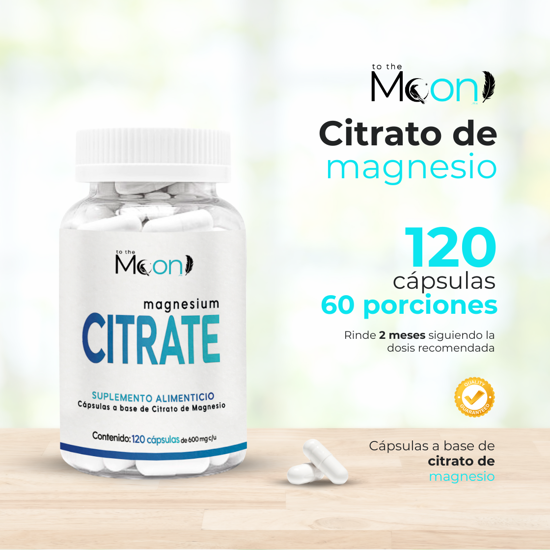 Citrato de Magnesio 120 Cápsulas 600mg