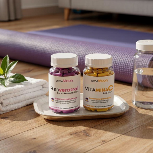 ✨🛡️ GLOW & GUARD SET | Resveratrol 98% 120 cápsulas 500 mg c/u + Vitamina C 120 cápsulas 500 mg c/u | Protección celular para preservar tu luz