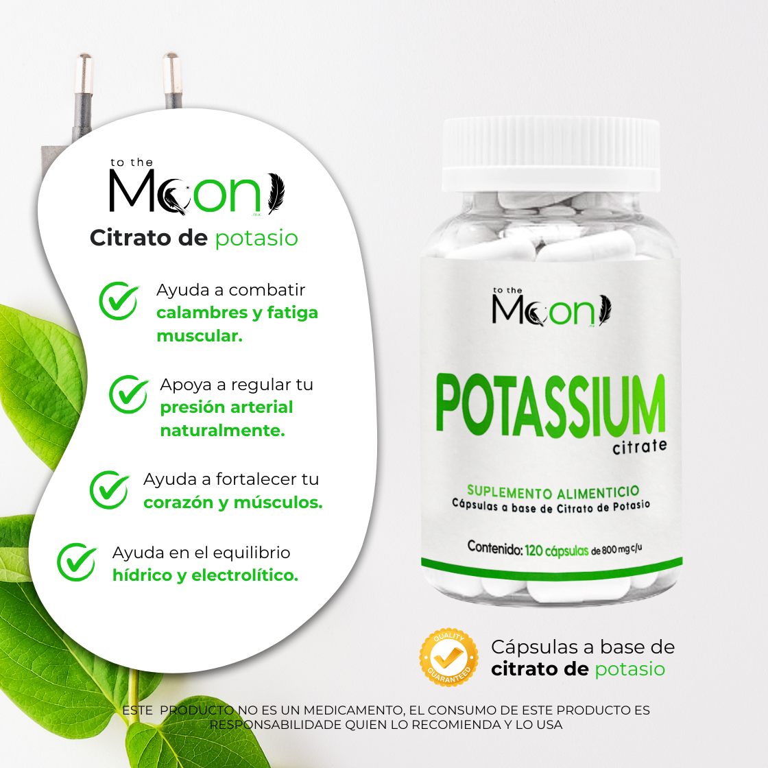 Citrato de Potasio 120 cápsulas 800mg