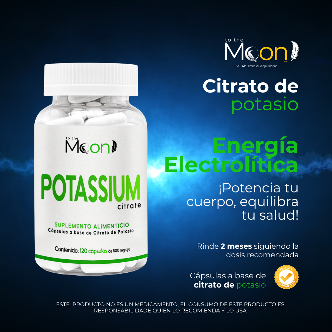 Citrato de Potasio 120 cápsulas 800mg