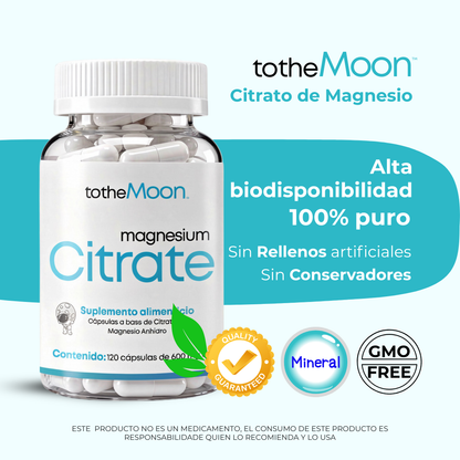 ✨ Citrato de Magnesio 120 cápsulas 600 mg | Equilibrio Corporal y Movimiento Consciente