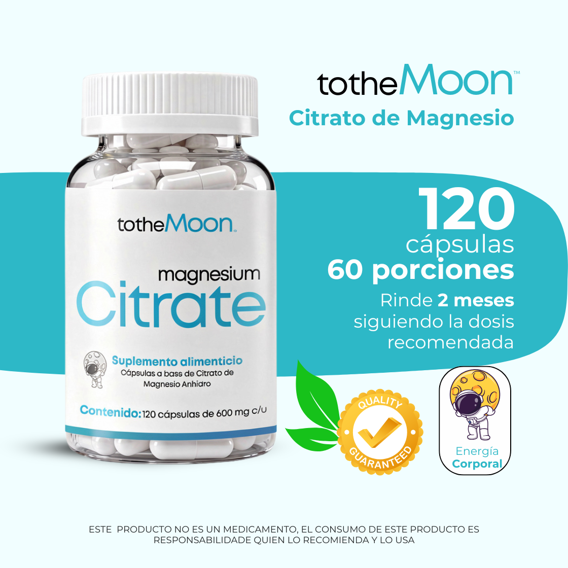 ✨ Citrato de Magnesio 120 cápsulas 600 mg | Equilibrio Corporal y Movimiento Consciente