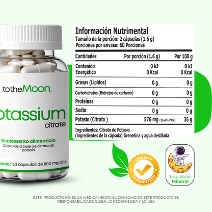 🌟❤️ Vital Flow Set | Glicinato de Magnesio 120 cápsulas 600mg y Citrato de Potasio 120 cápsulas 800 mg