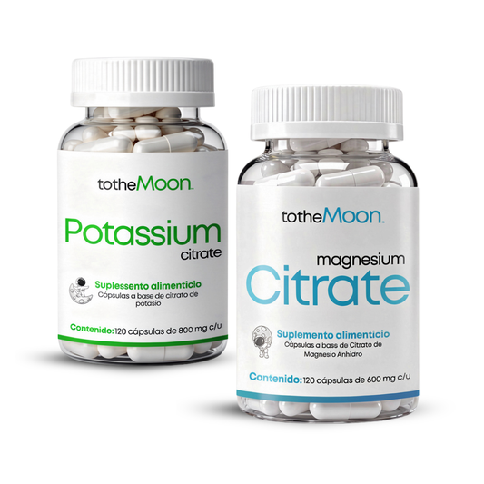⚡Electro Balance Set | Citrato de Magnesio 120 cápsulas 600mg y Citrato de Potasio 120 cápsulas 800mg