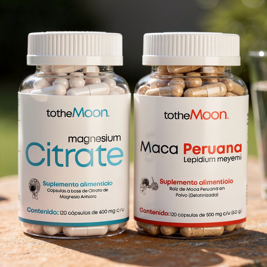 💪🌱Vitality Set | Citrato de Magnesio 120 cápsulas 600 mg + Maca Peruana 120 cápsulas 500 mg c/u