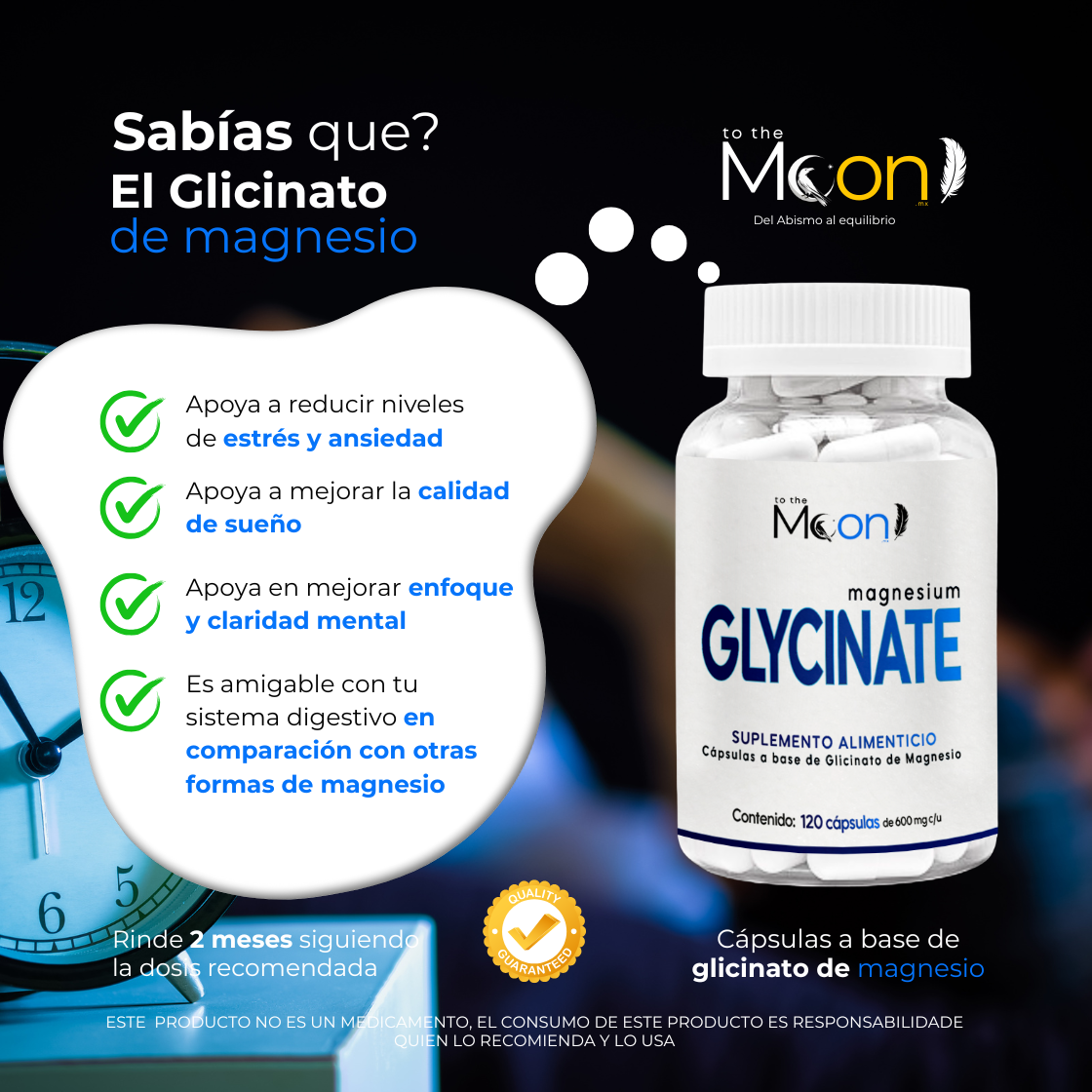 Glicinato de Magnesio 120 caps 600mg