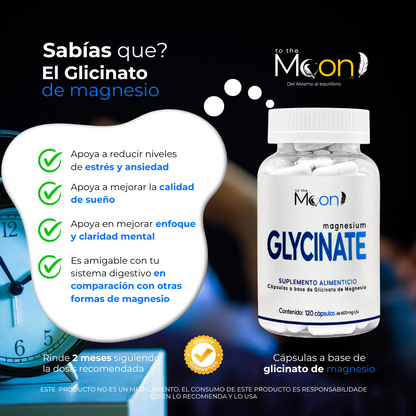 Glicinato de Magnesio 120 caps 600mg