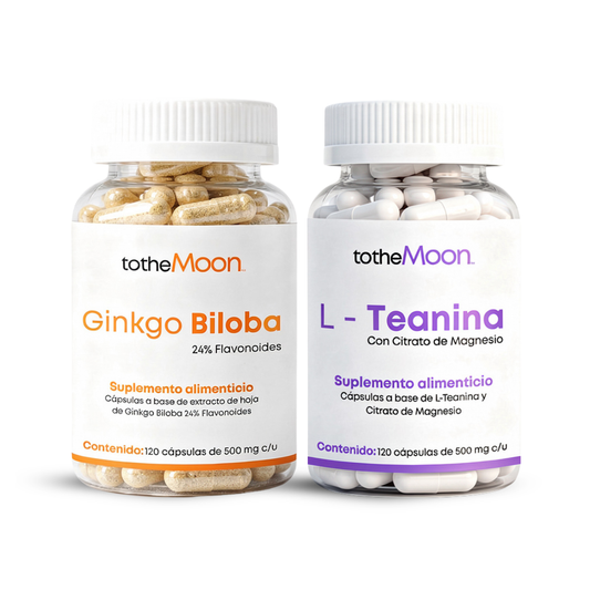 🧠🌙Mental Balance Set | Ginkgo Biloba 120 cápsulas 500 mg - L Teanina 120 cápsulas 500 mg
