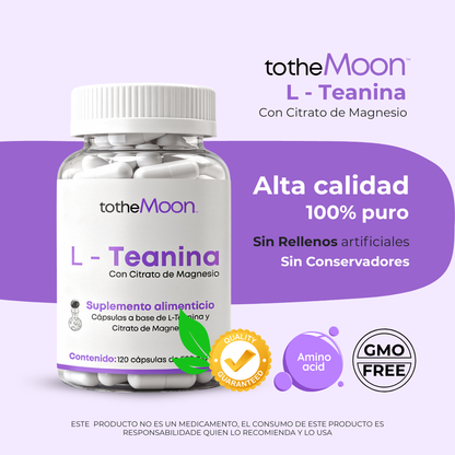 🌿🧠 L-Teanina con Citrato de Magnesio | 120 cápsulas de 500 mg | Calma Funcional y Enfoque Consciente