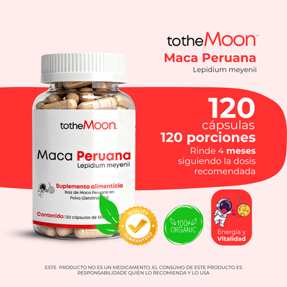 💪 Maca Peruana | 120 cápsulas de 500 mg | Vitalidad para tu día