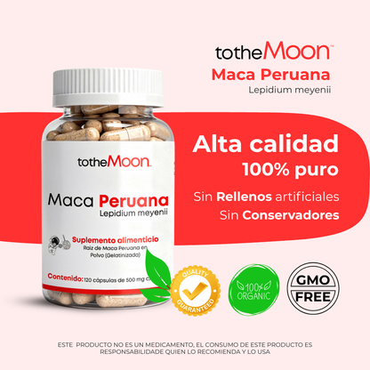 💪 Maca Peruana | 120 cápsulas de 500 mg | Vitalidad para tu día