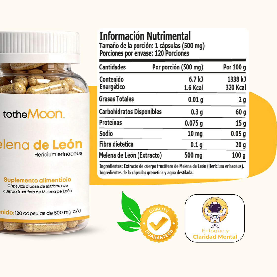 🧠✨🍄 Neuro Flow Set | Melena de León 120 cápsulas 500 mg + L -Teanina 120 cápsulas 500 mg