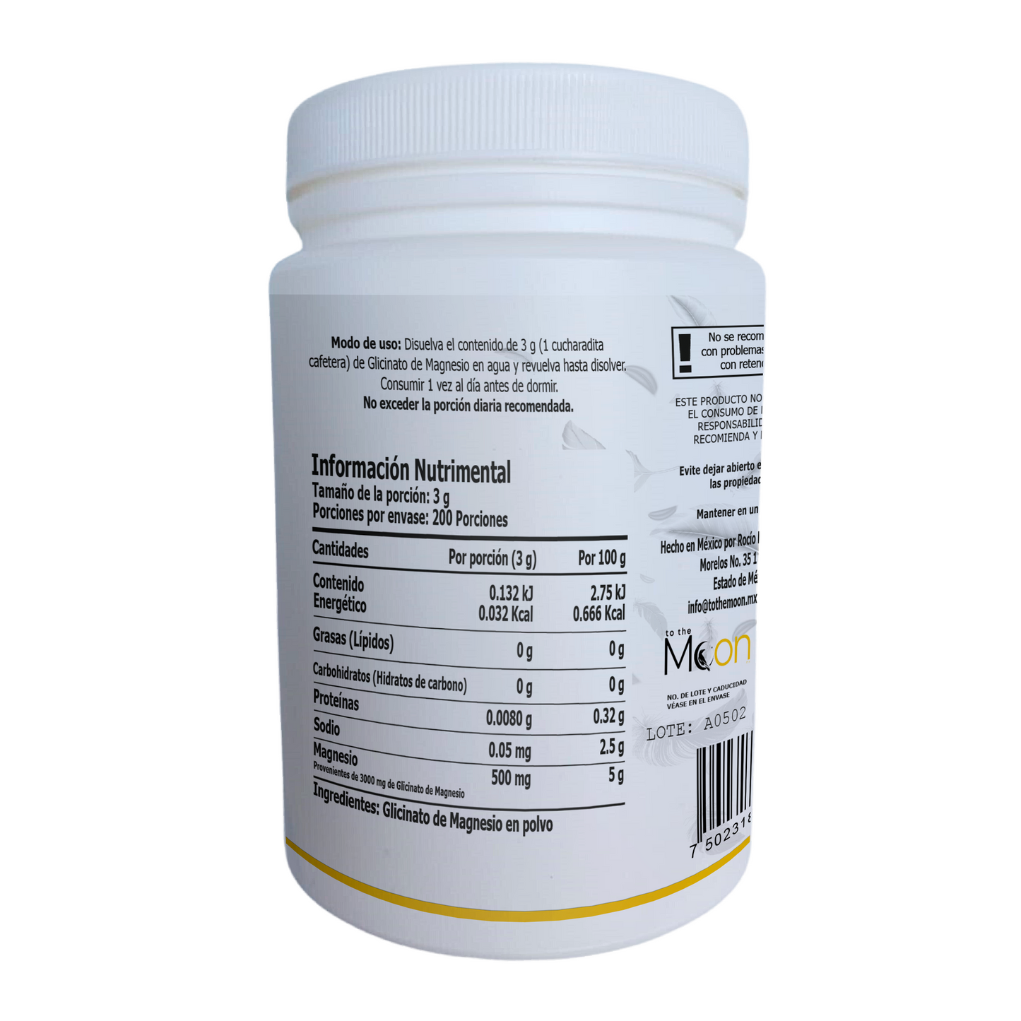 Glicinato de Magnesio 600g