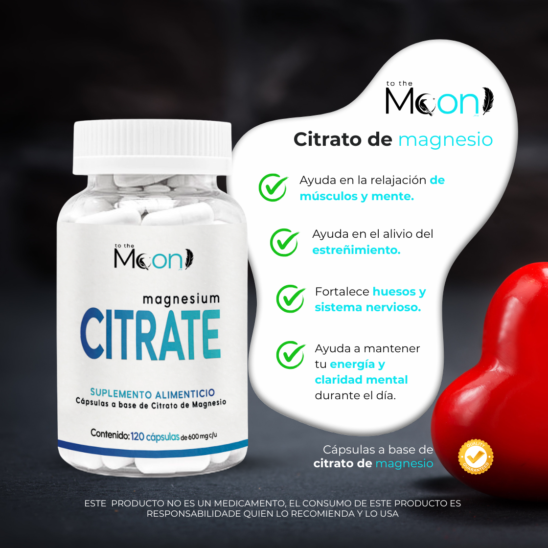 Citrato de Magnesio 120 Cápsulas 600mg