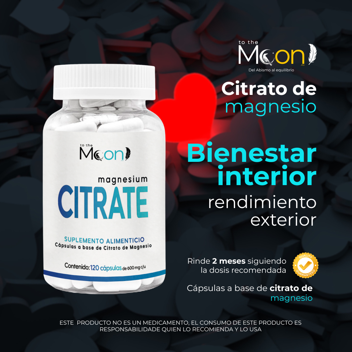 Citrato de Magnesio 120 Cápsulas 600mg