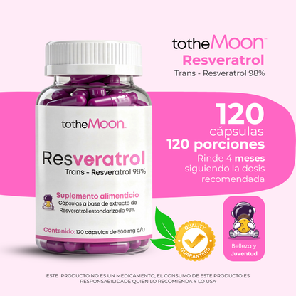 🛡️ TRANS-RESVERATROL 98% | Guard | 120 capsulas de 500 mg c/u